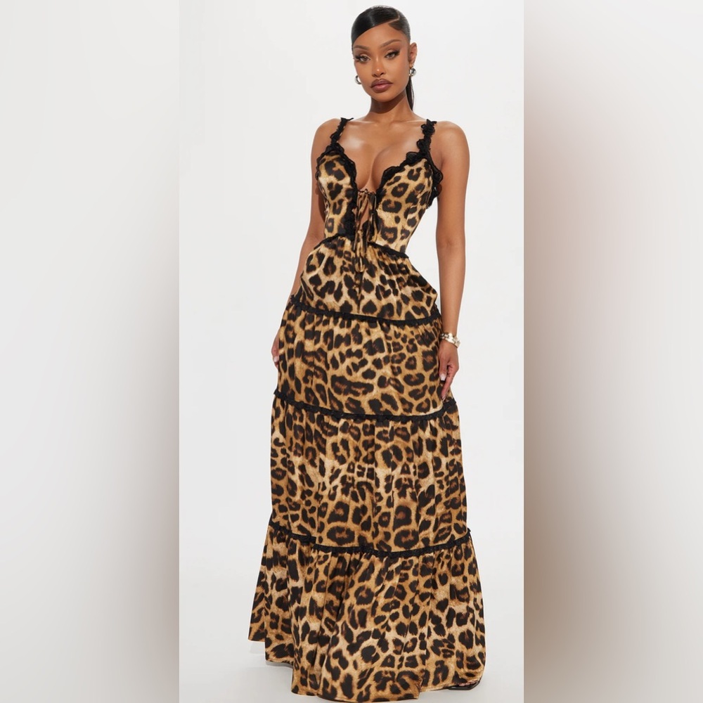 Fashion Nova Leopard Print Maxi Dress